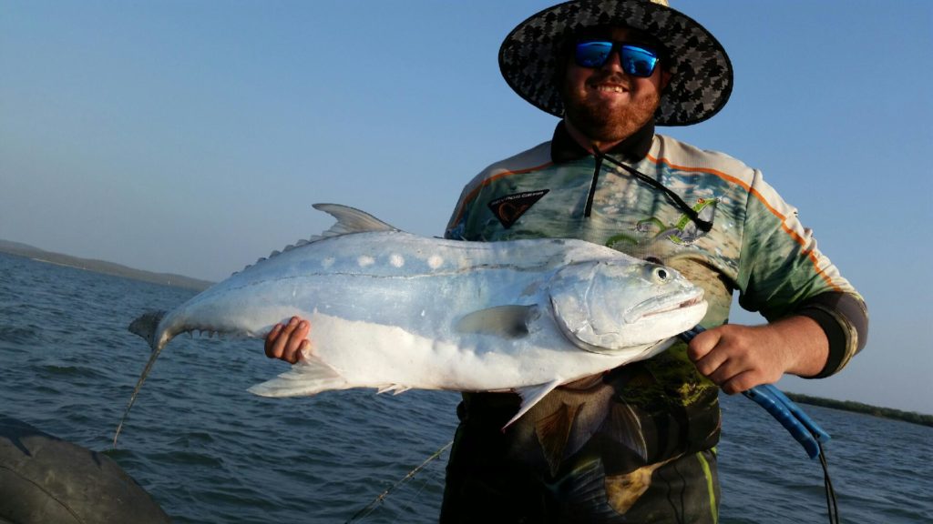 Nicholas Sarnadsky with the nice queenfish he caught recently.