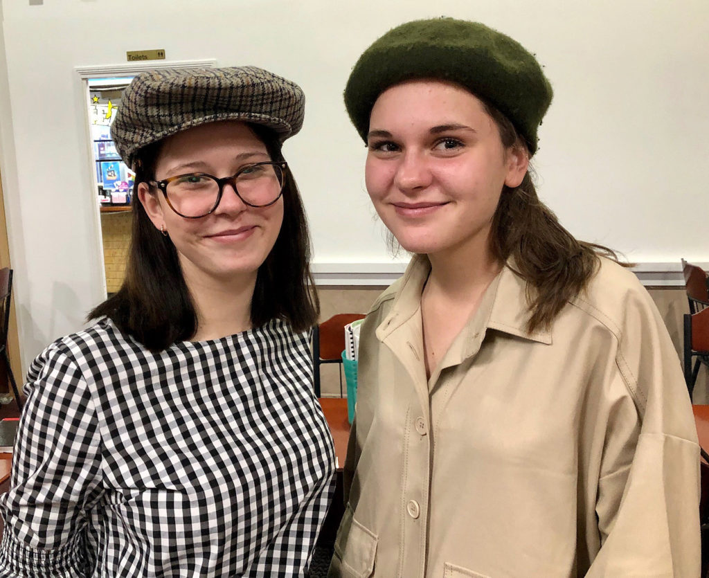 Renae Anders (left) and French Exchange student Sidonie Sourice at a recent Hat Night event held by the Rotary Club of Childers.