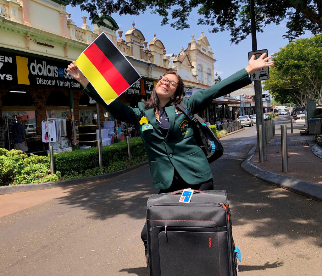 Set to fly! Rotary Youth Exchange participant Renae Anders from Childers will travel to Germany next week to commence a 12 months exchange.