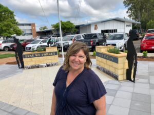 Principal Karen McCord is proud of the newly installed ANZAC memorial at Bundaberg State High School.