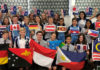 Flags of the world. Students at Bundaberg State High School who are either exchange students or from families who have resettled in Bundaberg, show flags from many of the countries represented by students at the school.