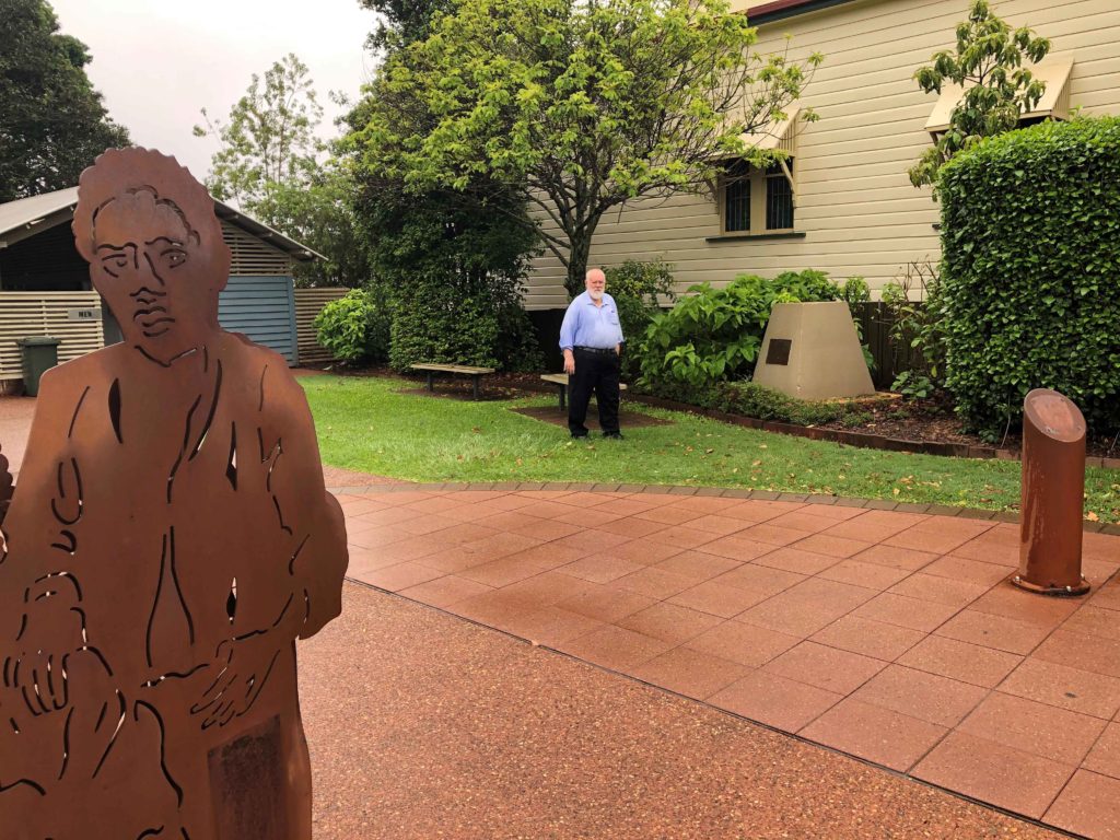 Deputy Mayor Bill Trevor at the location of a time capsule in Millennium Park, Childers. Buried 50 years ago in 1970, the capsule is scheduled to be opened in August this year. 