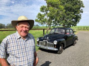 Ray Cole with his 1952 FX Holden. Ray, like many other Holden lovers is saddened by the demise of General Motors Australian car manufacturing plant.