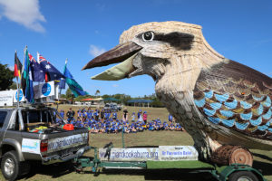 31 07 2020 Giant Kookaburra visits Kalkie State School