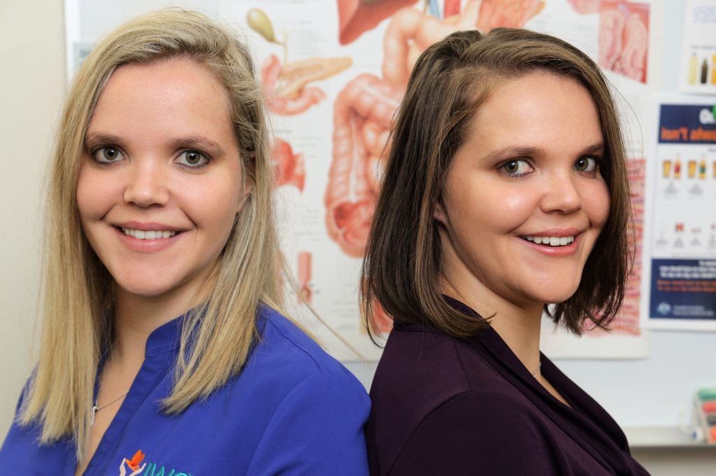IWC Accredited Practising Dietitians Jessica and Chloe Bauer. Photo credit:  Solana Photography