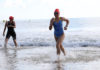 16 02 2020 Lilly Vella exits the water at the Bargara Triathlon.