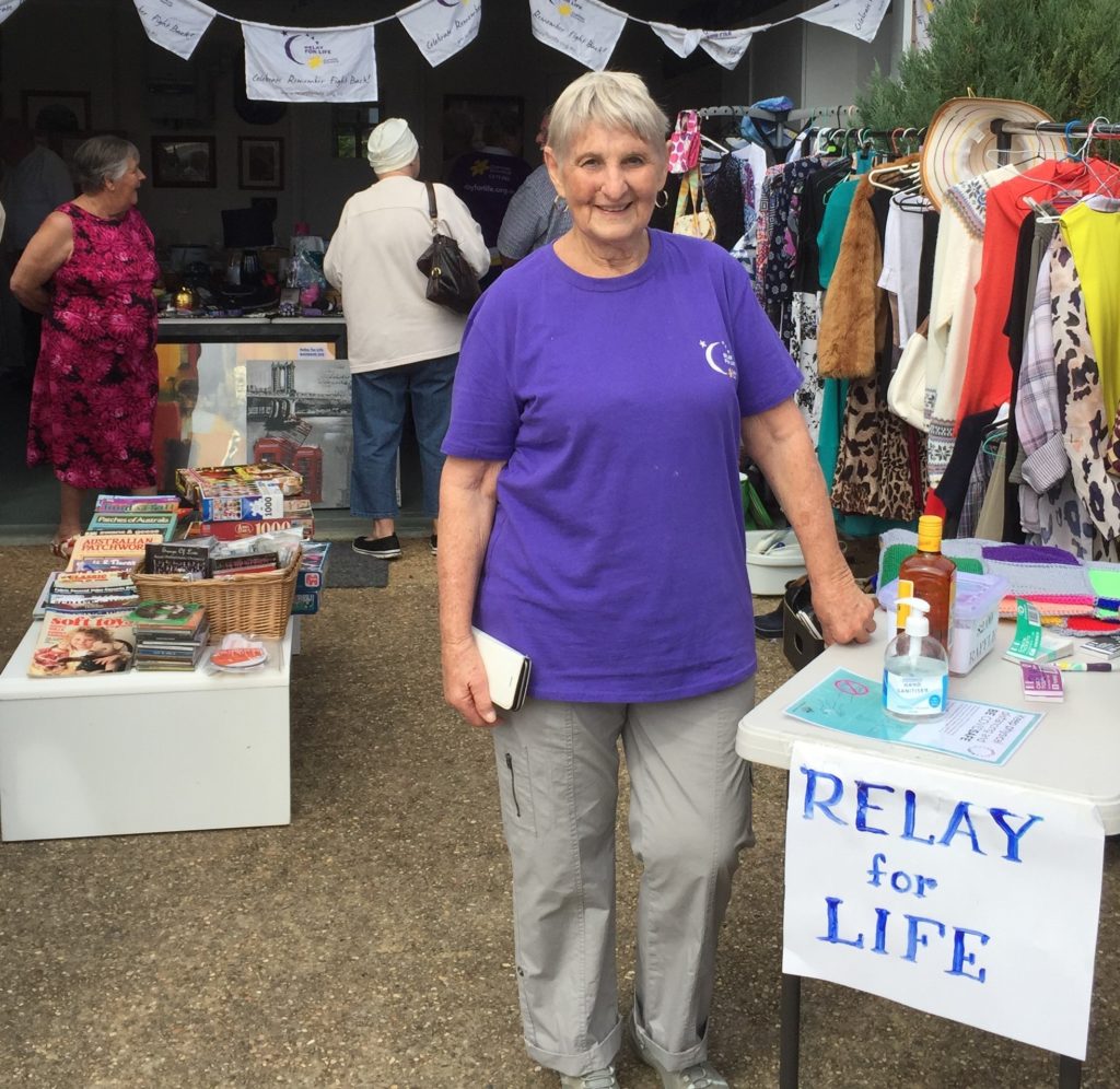 Heather Walsh at Relay For Life garage sale fundraiser