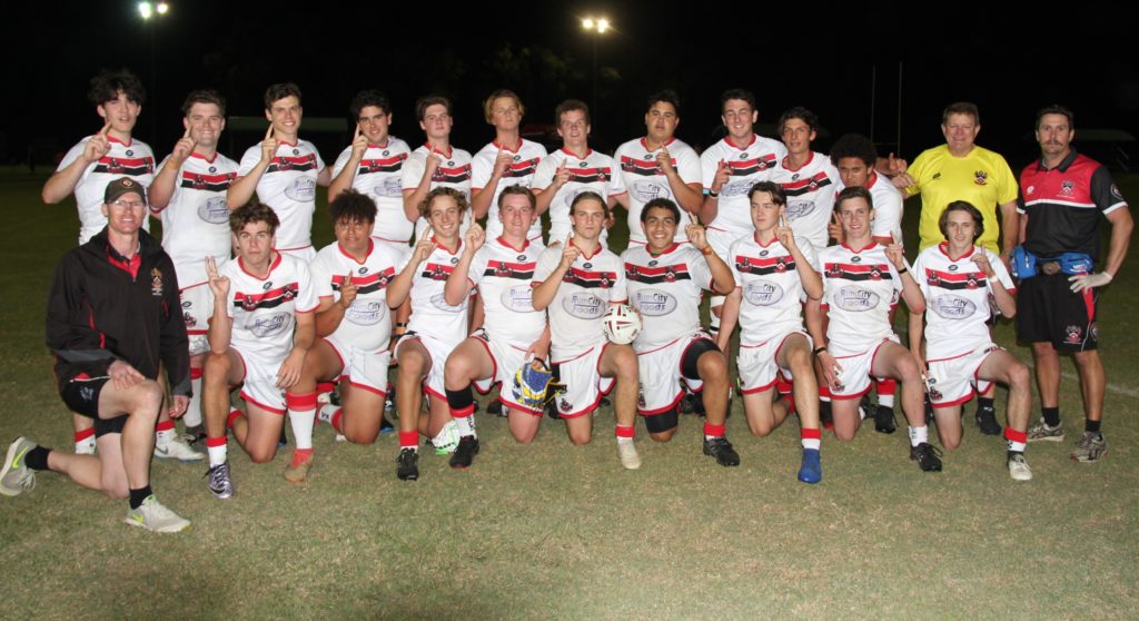 Shalom College celebrate their victory in the Fraser Coast Schools Broncos Challenge grand final