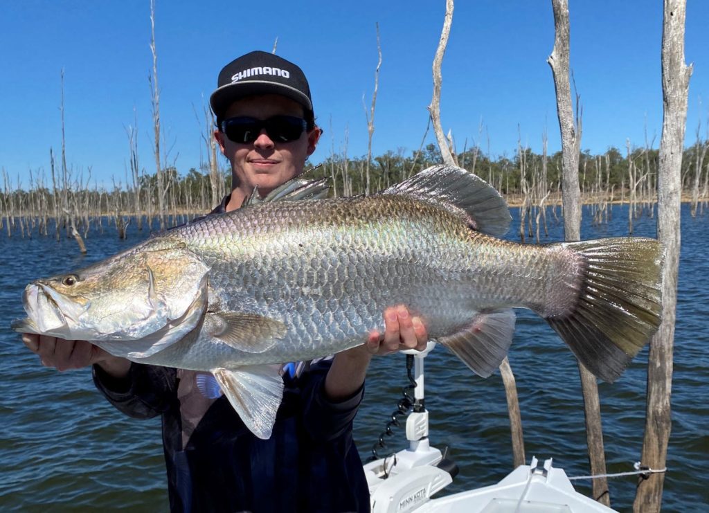 Barra bonanza Mitch Beyer with the nice Lake Monduran barra he caught recently.