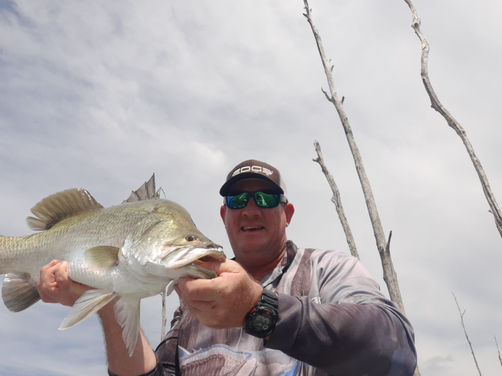 Dale Smith with the nice 81cm barramundi he caught at Lake Monduran last weekend. 