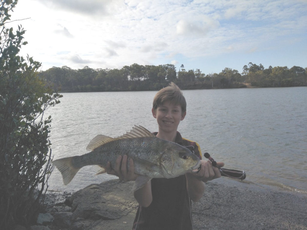 River Felstead with the grunter he caught at Baffle Creek recently.