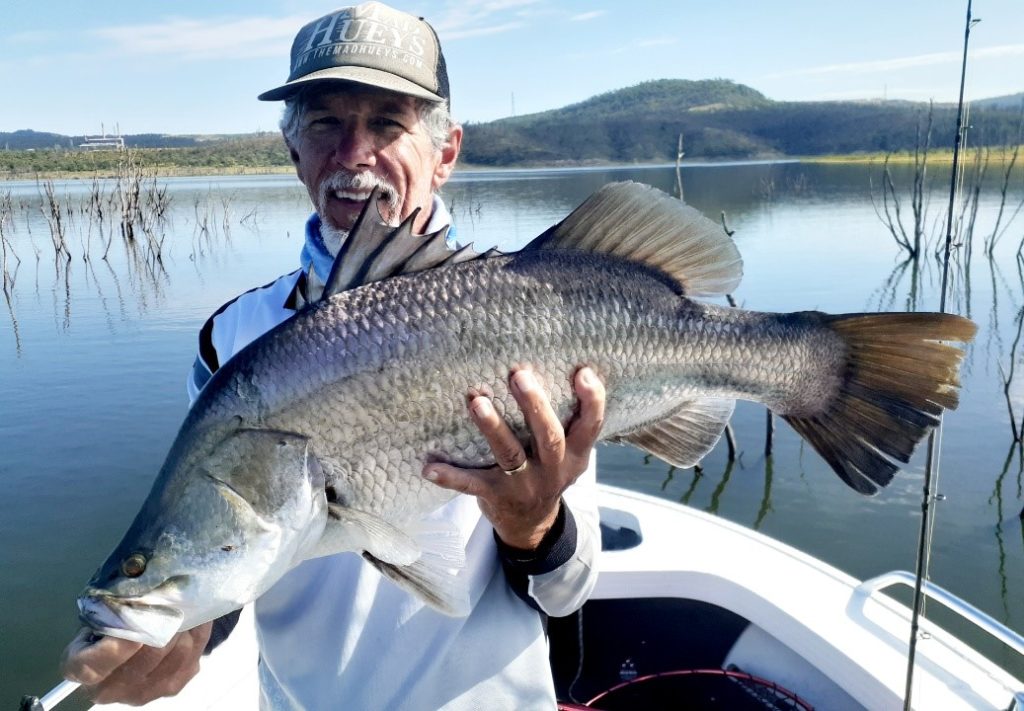 Mike Dunning with the barramundi he caught recently.