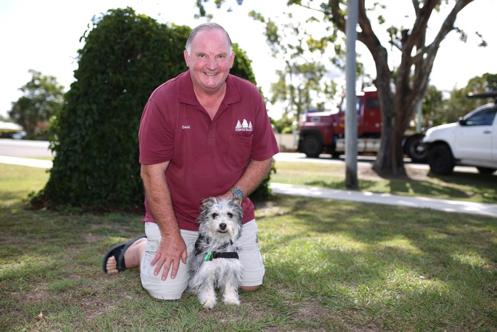 David Eslick and Jake the hearing dog 