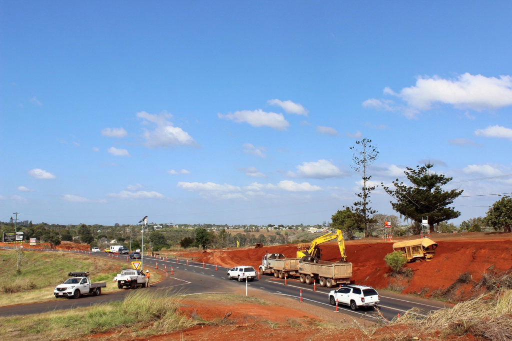 Major earthworks are currently underway to improve safety on several highway locations north of Childers.