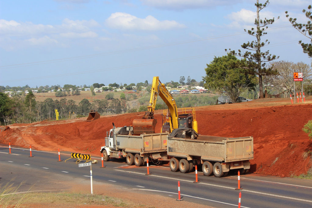 Major earthworks are currently underway to improve safety on several highway locations north of Childers.