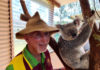 Ian Jenkins, owner of Snakes Downunder Reptile Park and Zoo with “Matilda” one of three female koalas at the zoo.