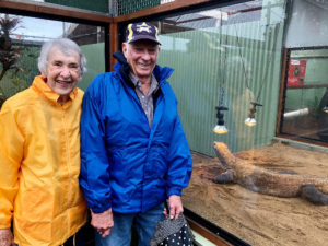 Glen and Linley Bartlett enjoyed the visit to Snakes Downunder with the APSLQ group despite the rain.