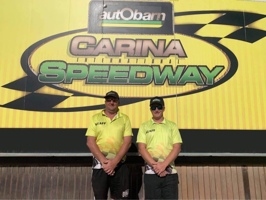 New Carina International Speedway managers Sean Butcher, Dave Preston
