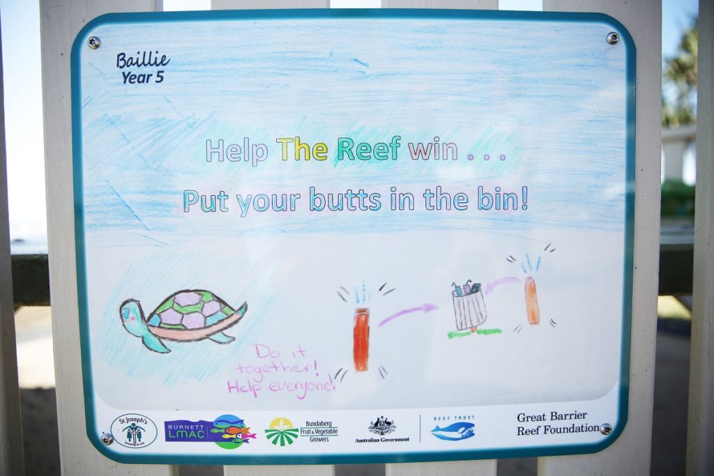 Help the reef win, put your butts in the bin