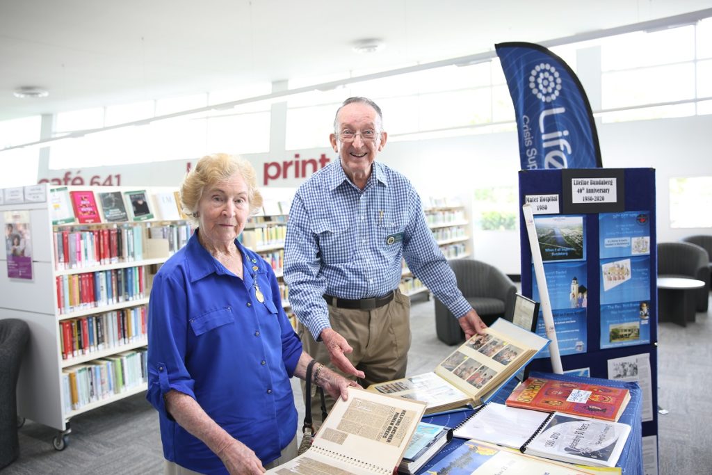  Bundaberg Lifeline turns 40 on 24 October and Reverend Rob Evans and Gavina McLucas have been there since the very beginning. 