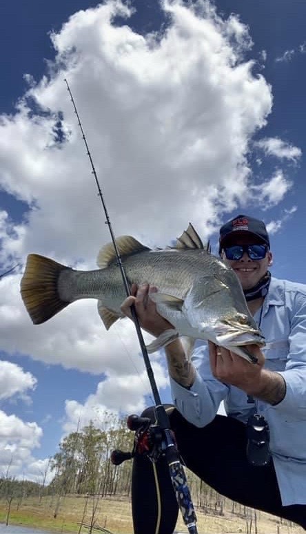 Barra biting in the Burnett River