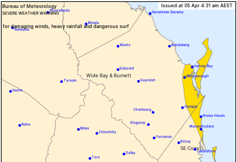 Severe weather forecast area