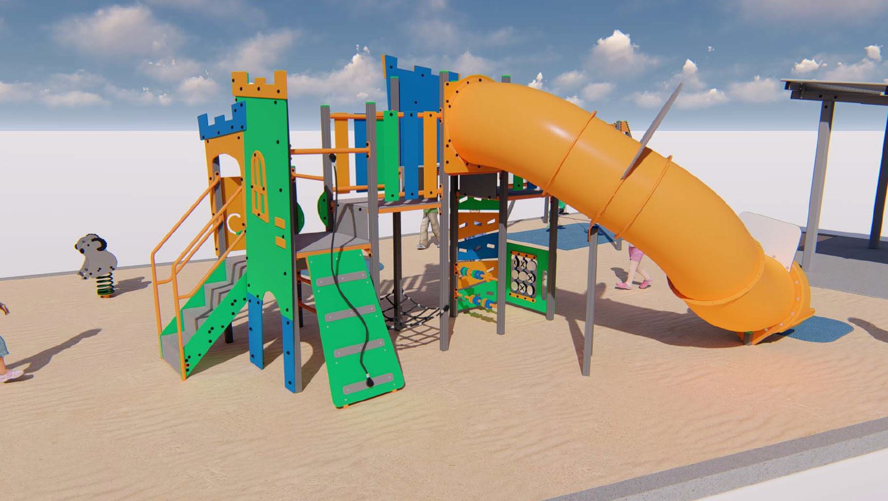 The new Habitat Estate playground equipment