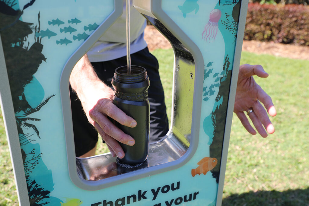 Water bottle refill station