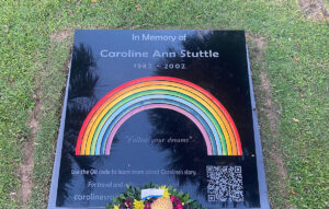 Caroline Stuttle memorial plaque