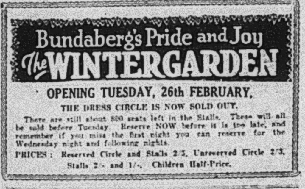 Wintergarden Theatre opening
