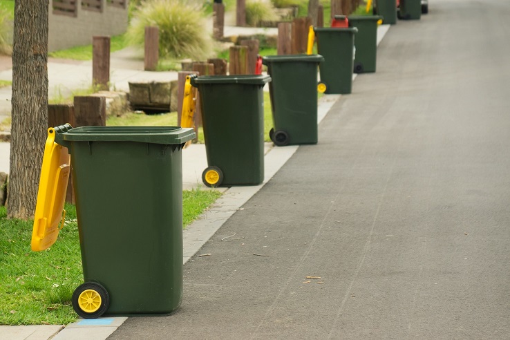 yellow lidded bin