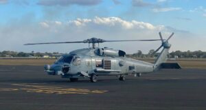 a Royal Australian Navy Sikorsky MH-60R Seahawk helicopter