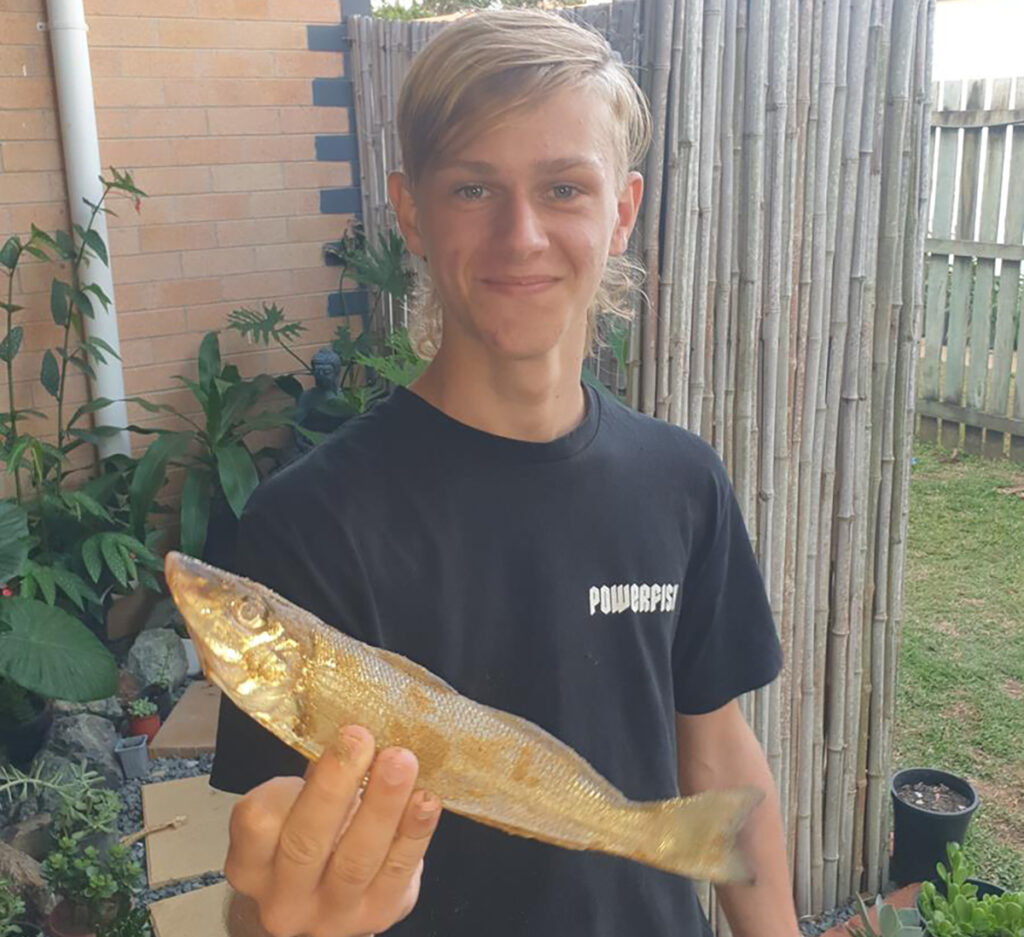 Bryce Dugdell with a solid 28cm whiting.
