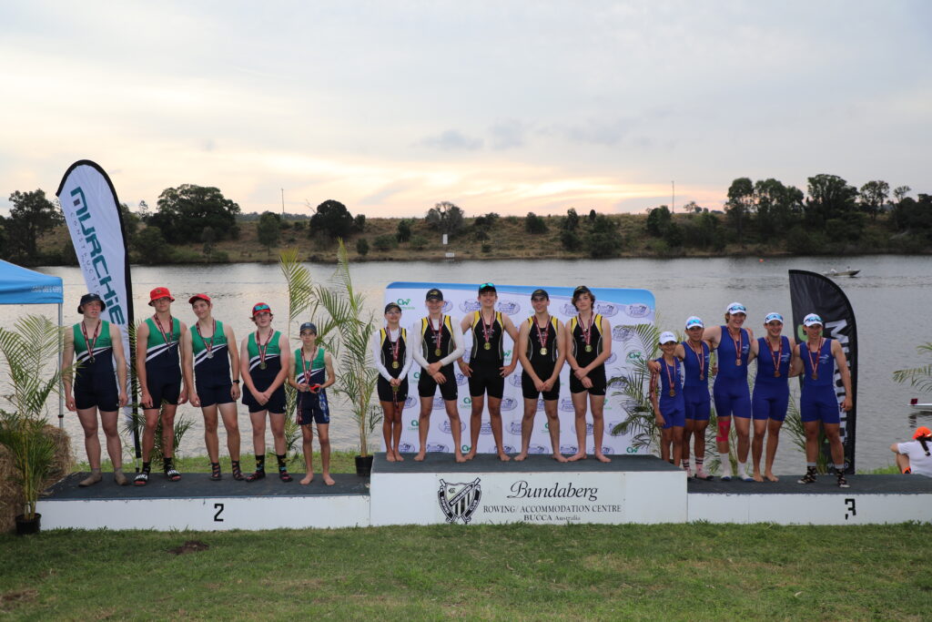 championship rowing action