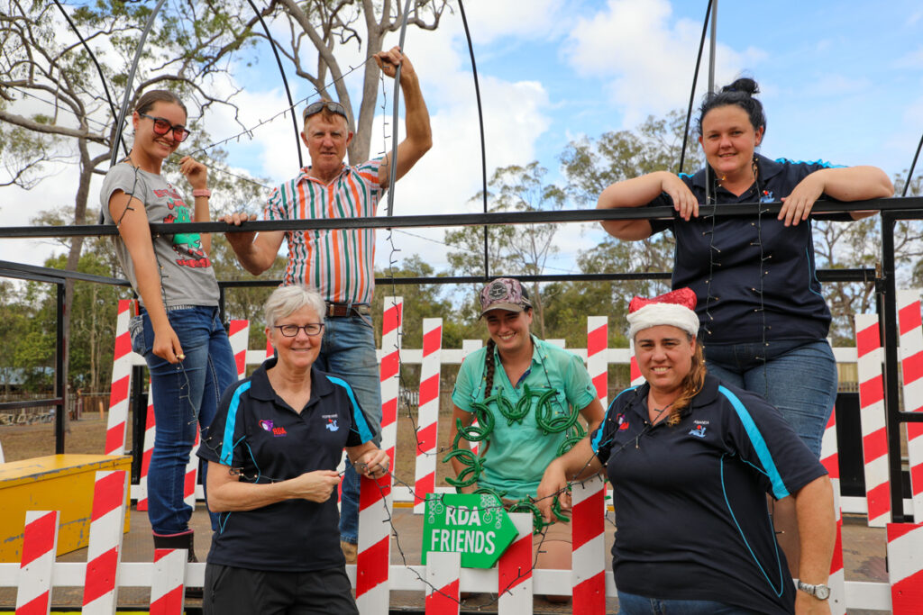 Volunteers Adrienne Williams, Michael Mulvena, Karley Grundy with Amanda, Billie & Stevie Morgan have spent approximately 60 to 80 hours creating the RDA's float for Pageant of Lights.