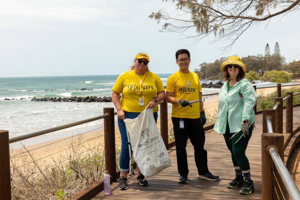 Bundaberg rum staff volunteer milbi festival clean-up