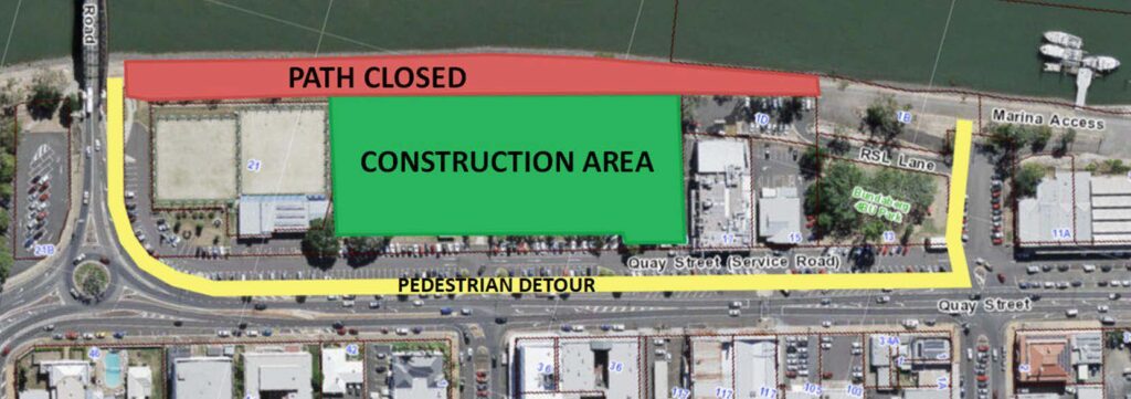 Riverside walkway closure