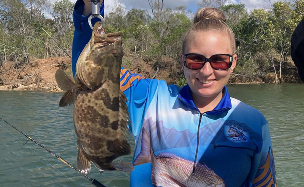 Deanne Haggarty with a 44cm cod caught in the Burrum
