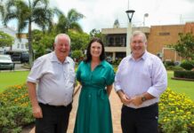 Cr Steve Cooper, Bundaberg Tourism CEO Katherine Reid and Mayor Jack Dempsey