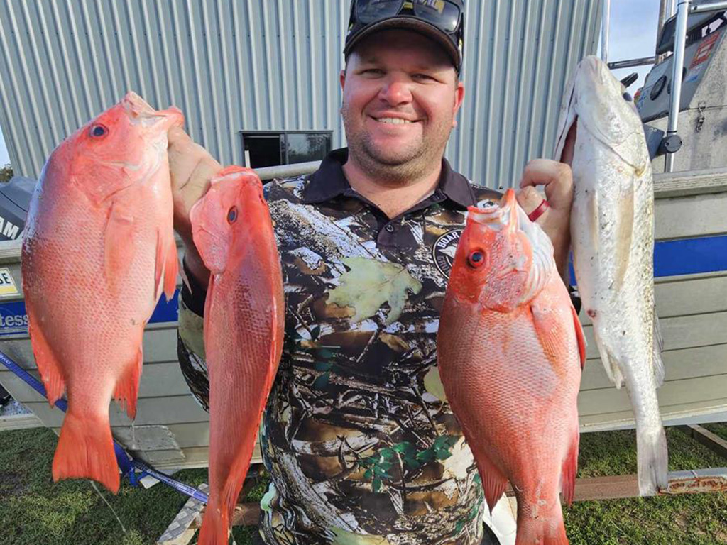 Trent Wockner with a good feed of fish caught 10 mile off Bundaberg.