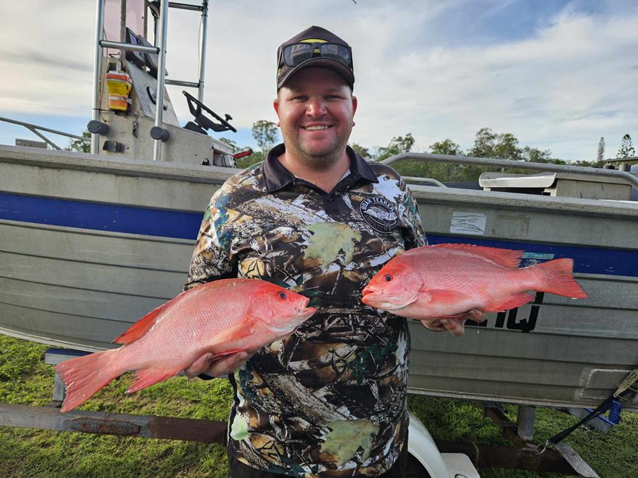 Trent Wockner with a pair of solid smalls mouth nannygai.