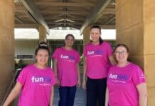 Ash Guddemane, Sarah Thomspson, Crystal Peach and Julie McGuiness will be taking part in the 2024 Fun Run