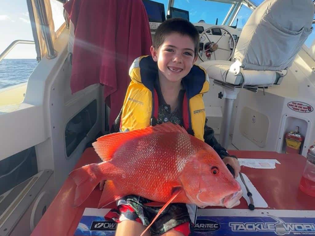 Parker King with a 60cm red emperor.