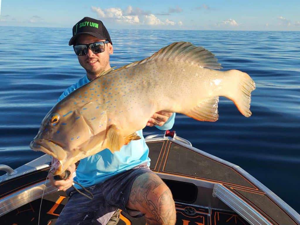 Ricky Wilson with a stonka trout.