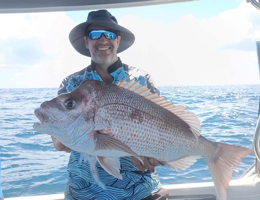 Andrew Gatt with a cracking 70cm snapper.