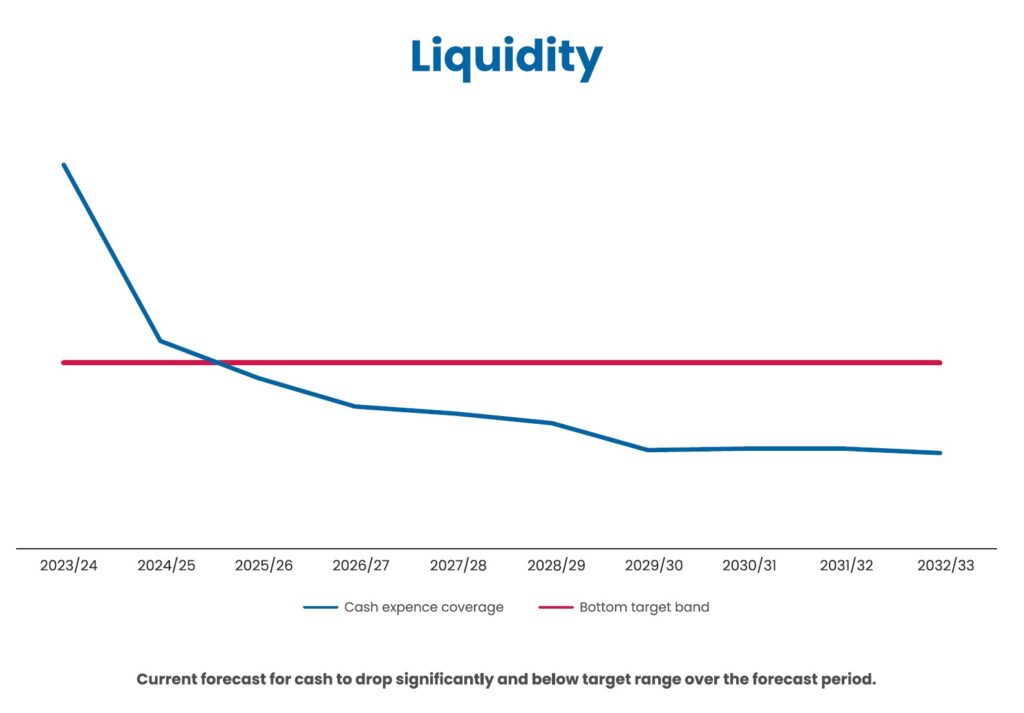Cost savings story graph of liquidity