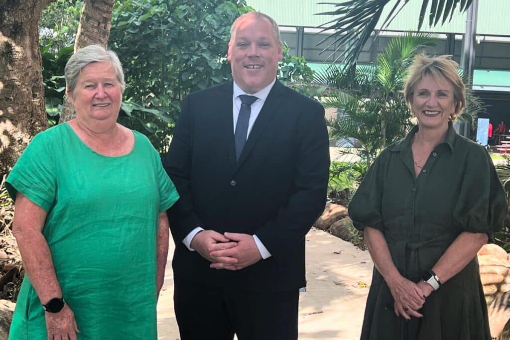 Robyn Deer, Head of Senior School and Matthew Hughes Principal of St Luke’s Anglican School and CEO of Bridges Health & Community Care Sharon Sarah