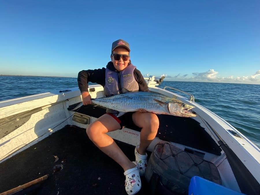Hamish Birch with his first ever spanish mackerel