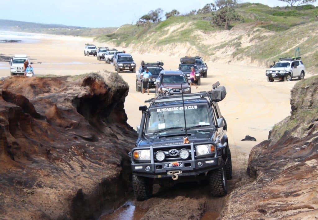 Steve Mallan heading into the infamous Ngkala Rocks. K’Gari clean up