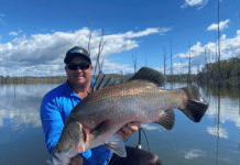 Nathan Sutton with a solid Lake Monduran barra caught